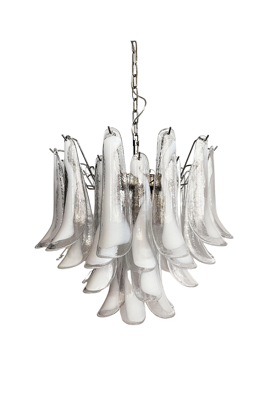 Murano Tiered White Petals Chandelier