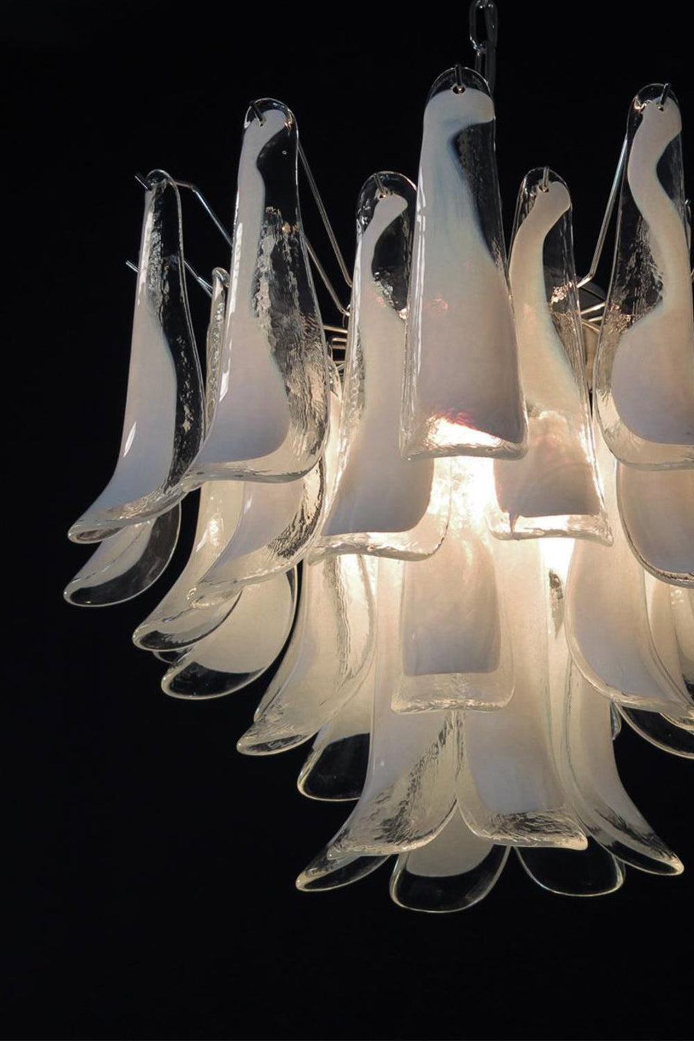 Murano Tiered White Petals Chandelier