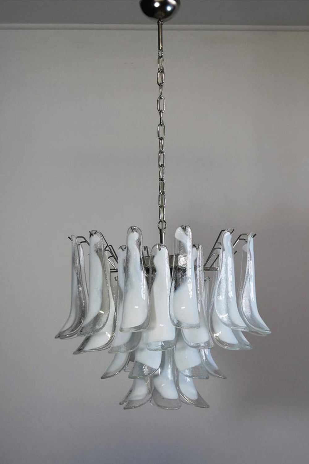 Murano Tiered White Petals Chandelier