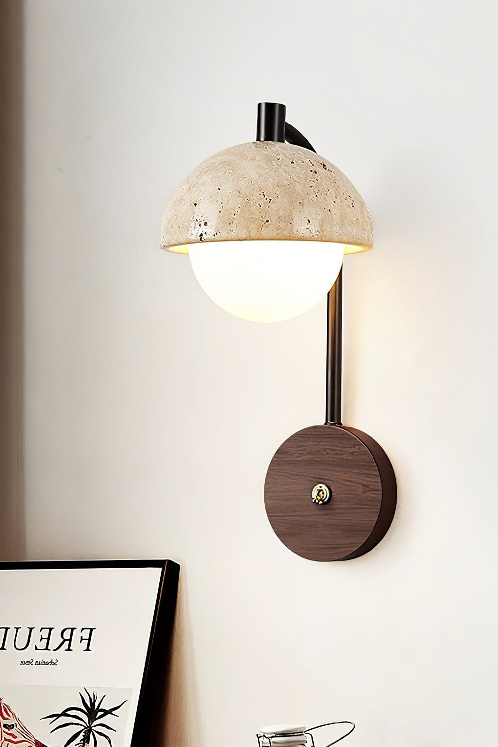 Travertine Arc Wall Light