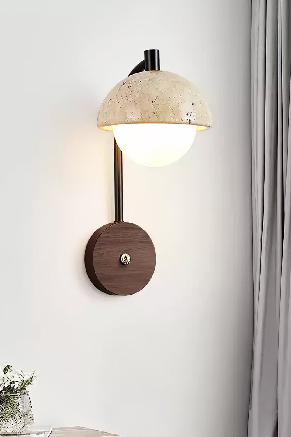 Travertine Arc Wall Light