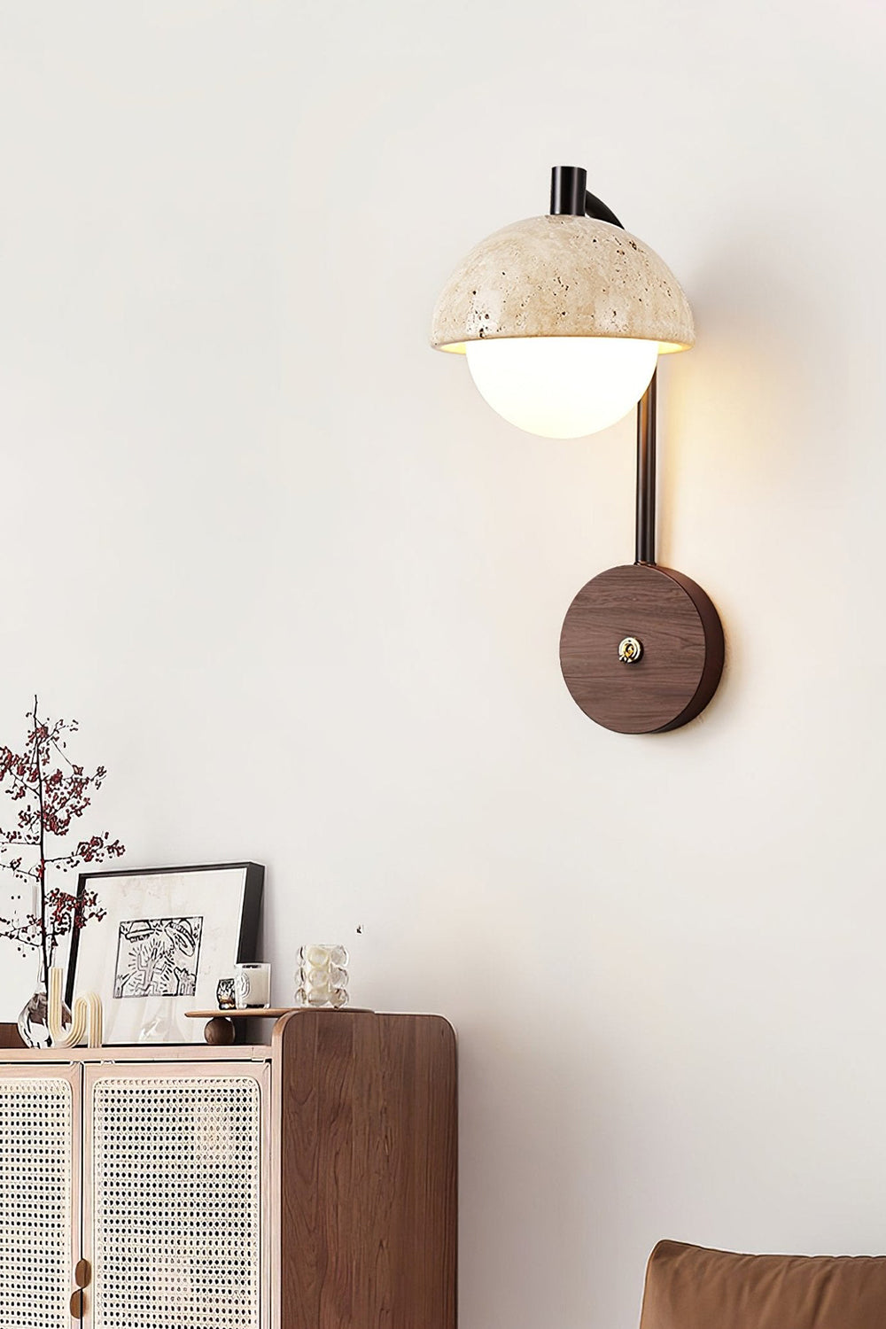 Travertine Arc Wall Light