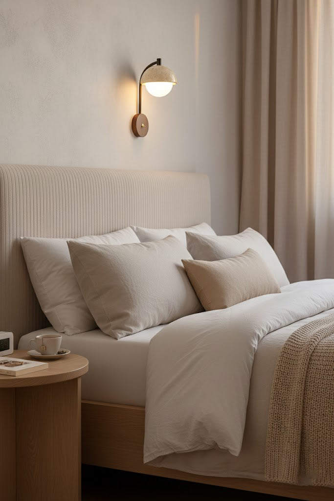 Travertine Arc Wall Light