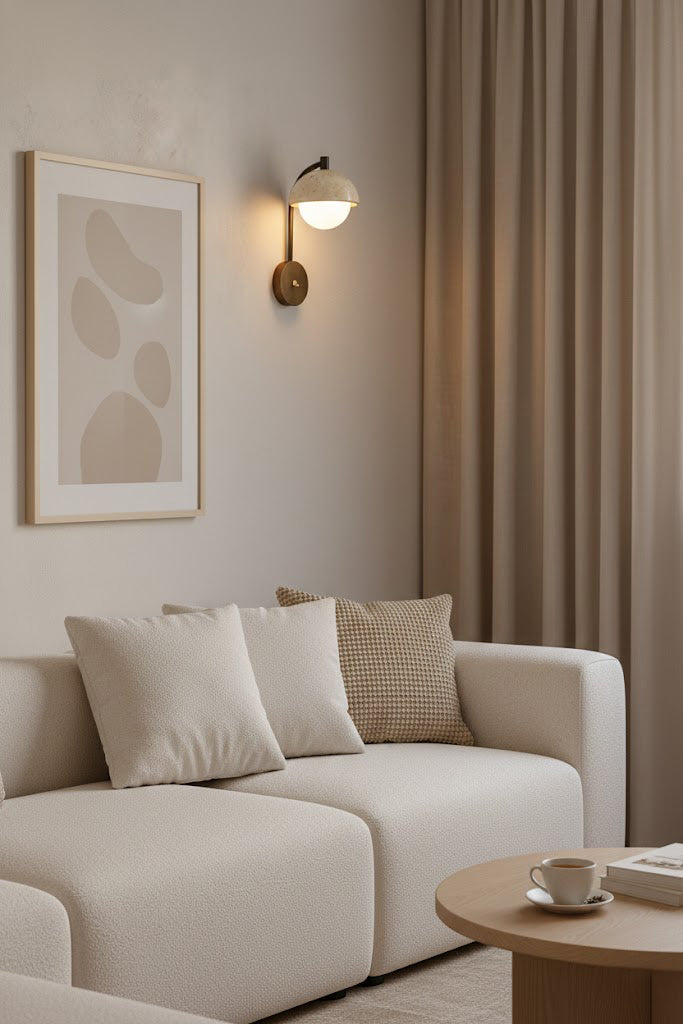 Travertine Arc Wall Light