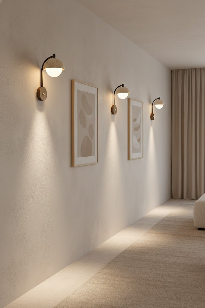 Travertine Arc Wall Light