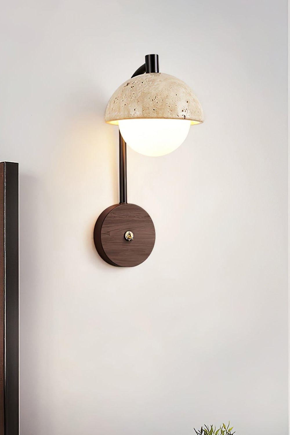 Travertine Arc Wall Light