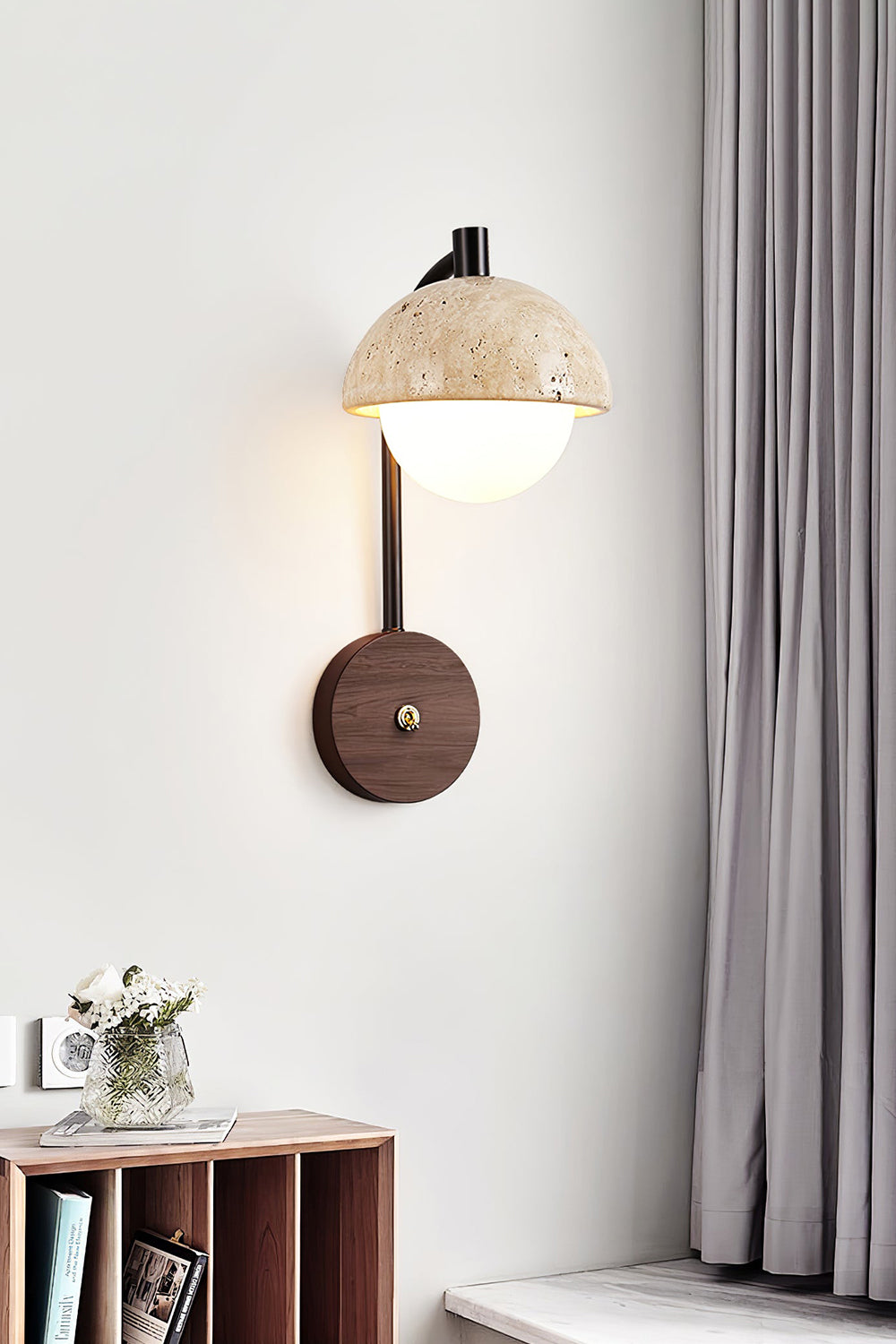 Travertine Arc Wall Light