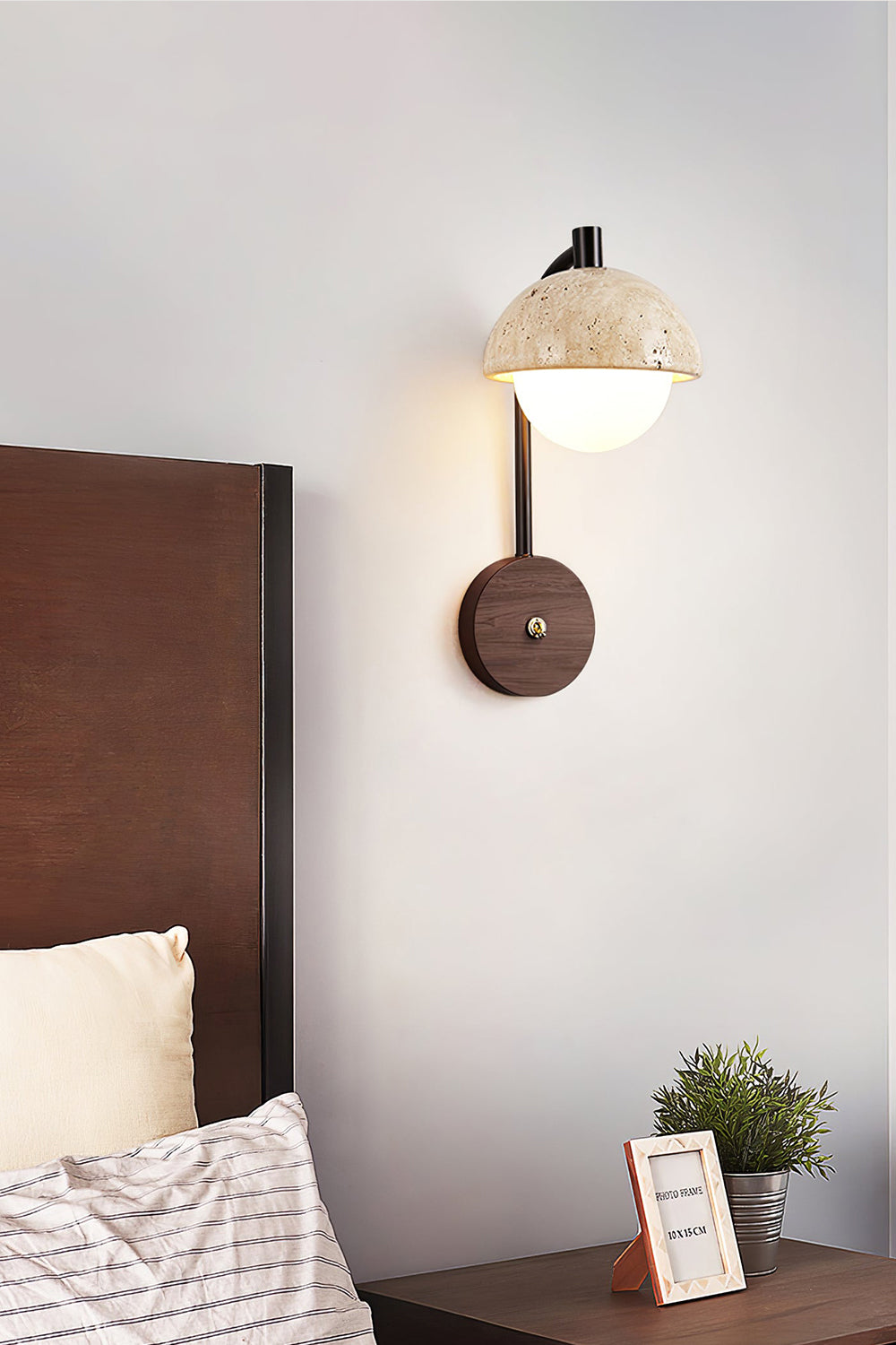 Travertine Arc Wall Light