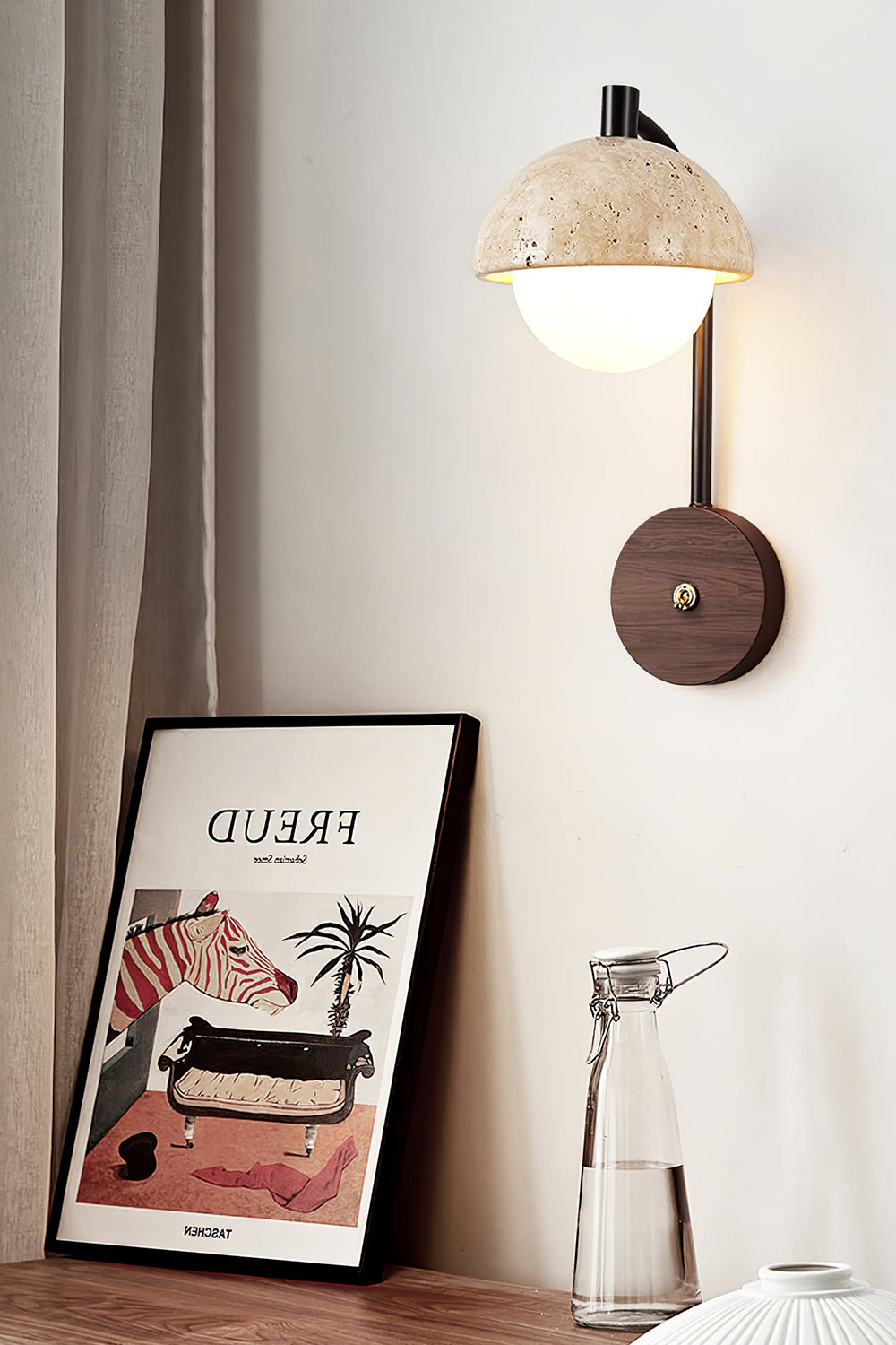 Travertine Arc Wall Light