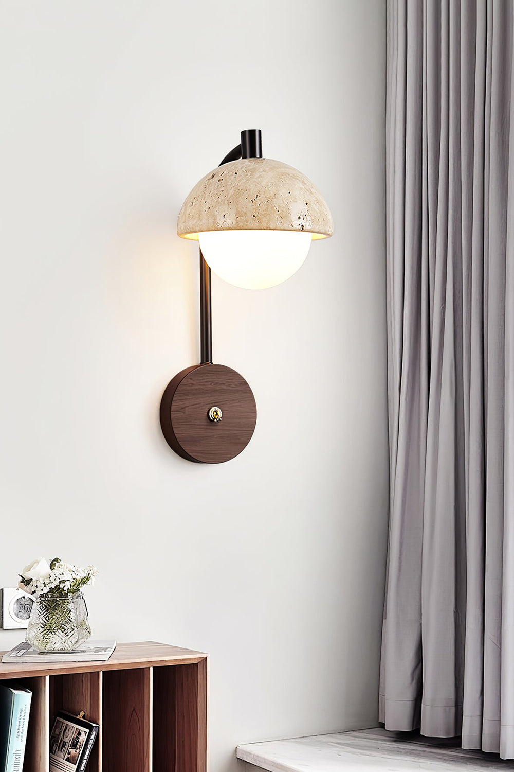 Travertine Arc Wall Light