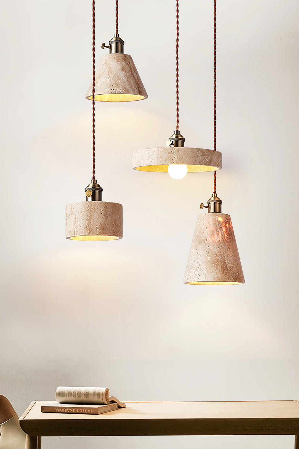 Travertine Aurora Pendant Light