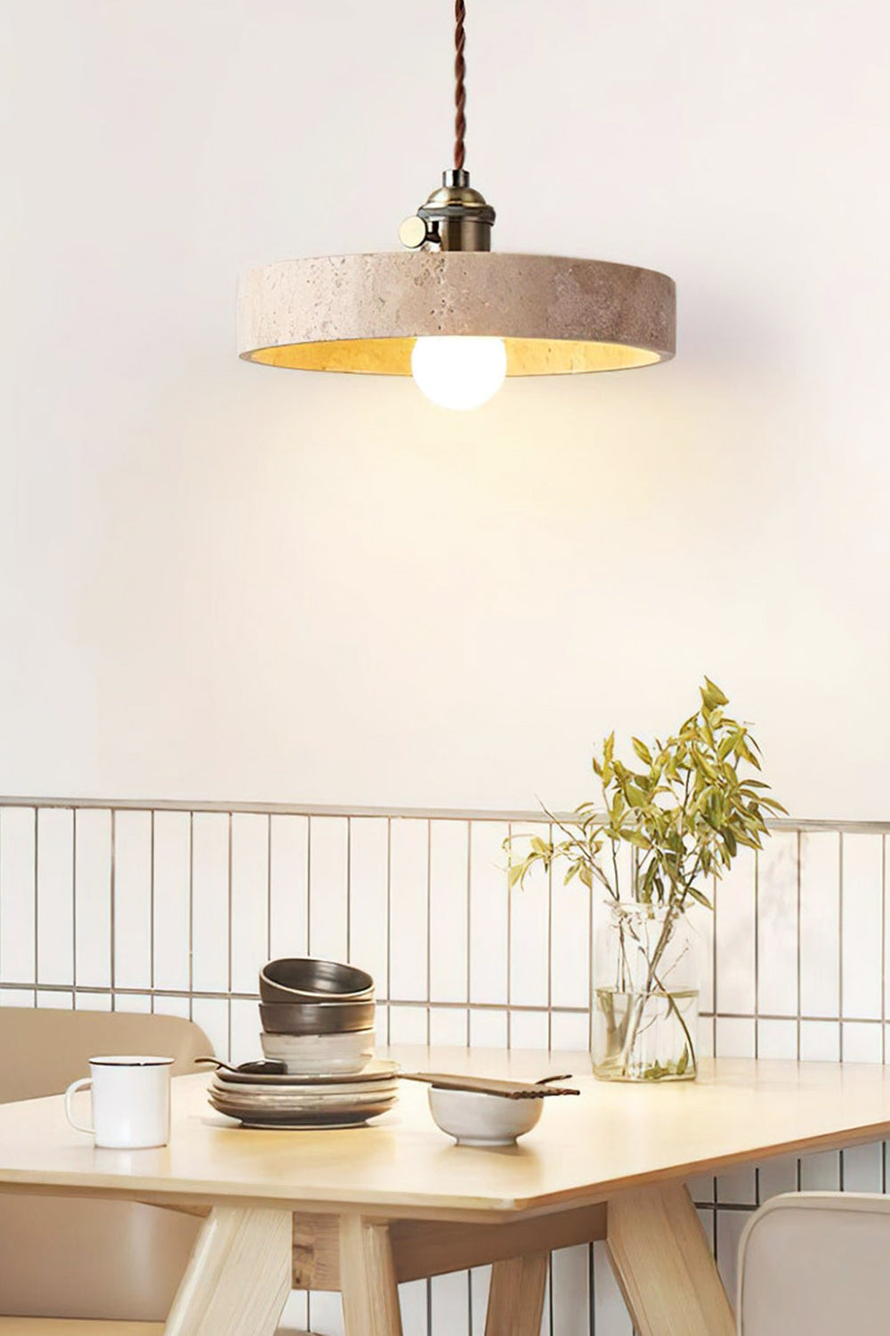 Travertine Aurora Pendant Light