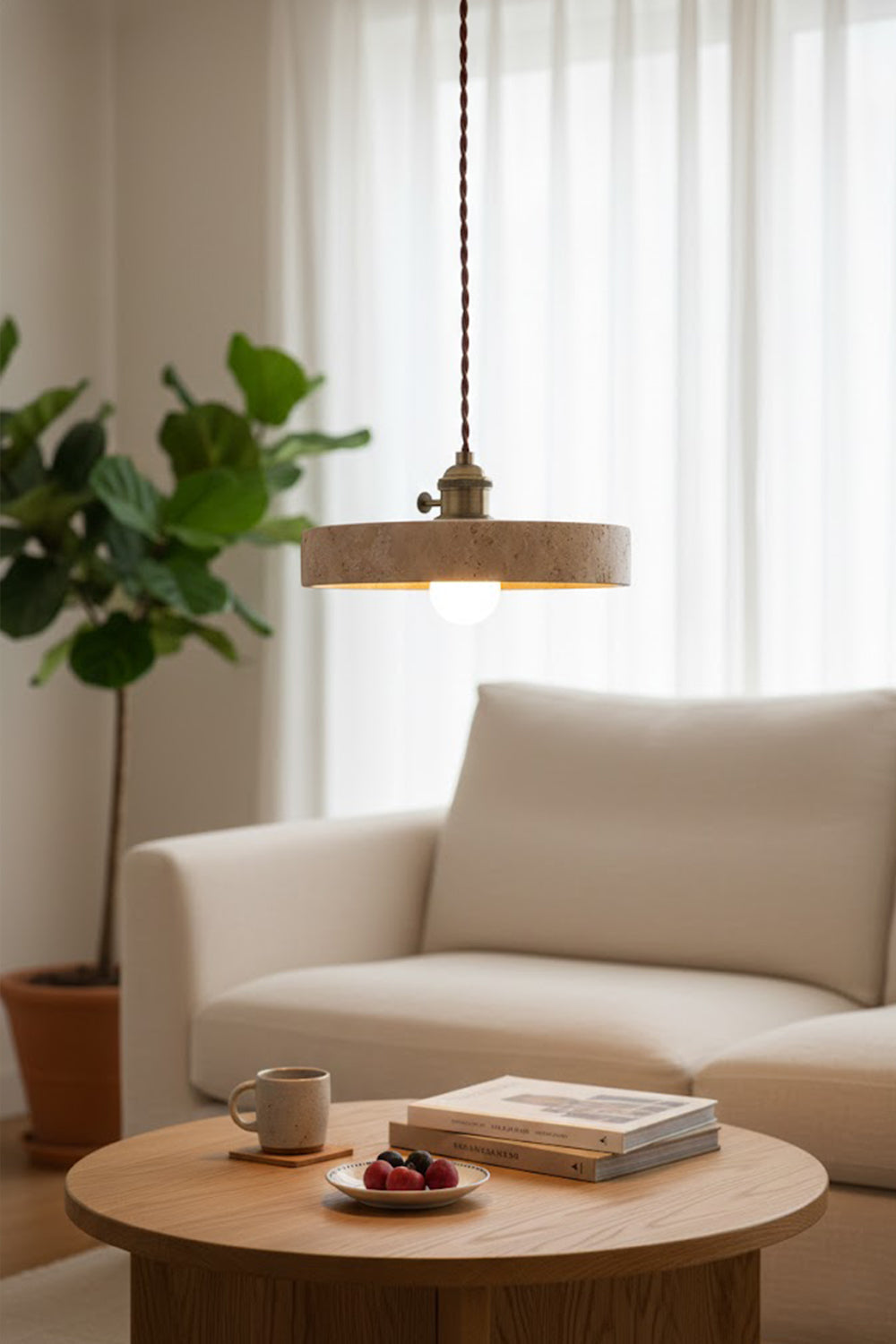 Travertine Aurora Pendant Light