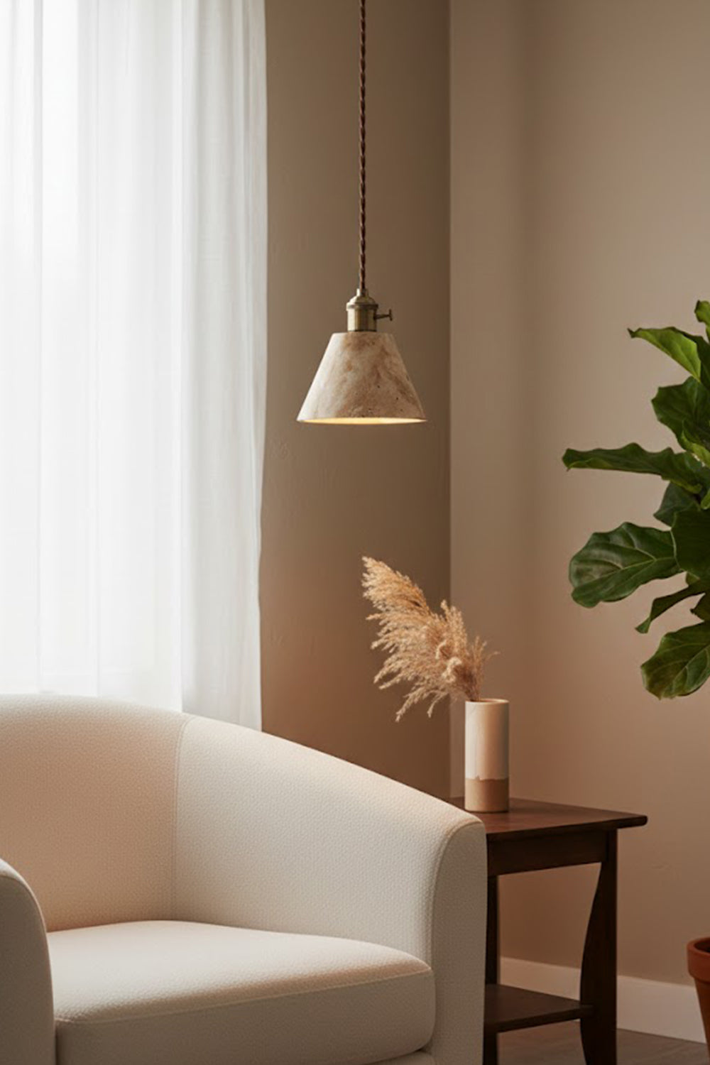 Travertine Aurora Pendant Light