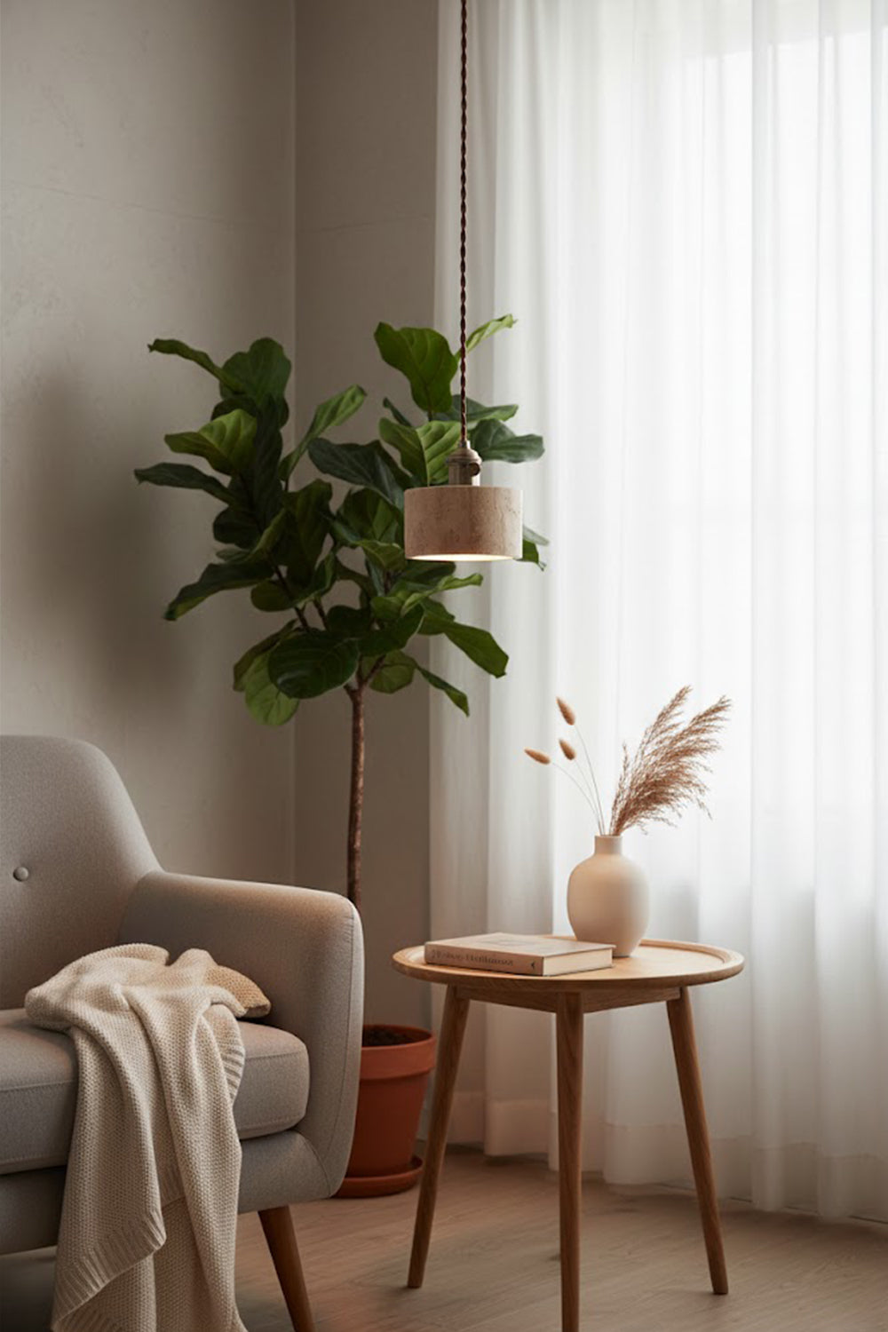 Travertine Aurora Pendant Light