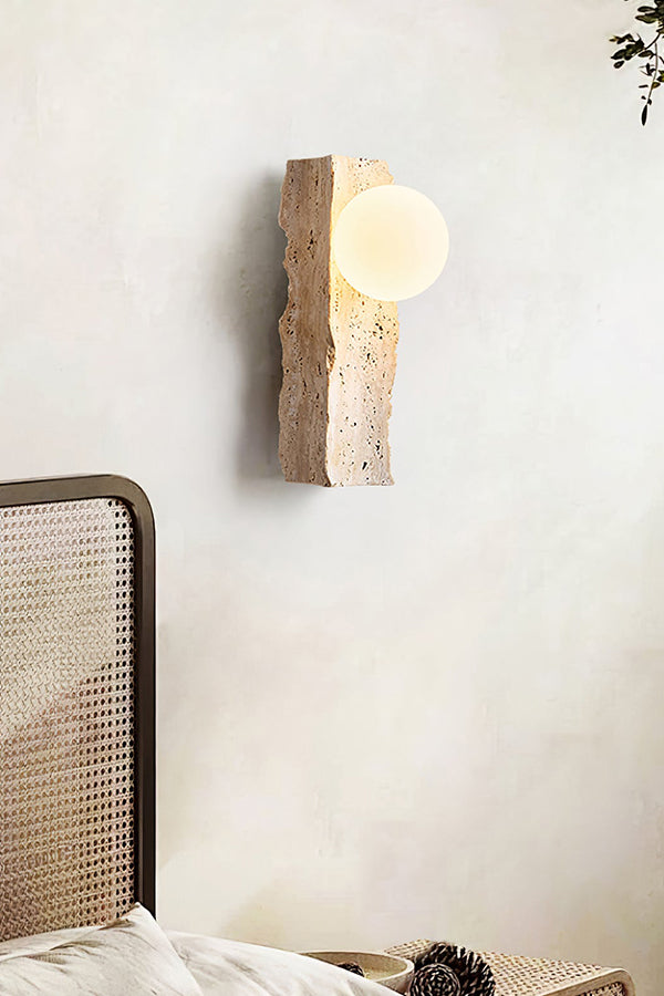 Travertine Block Wall Sconce