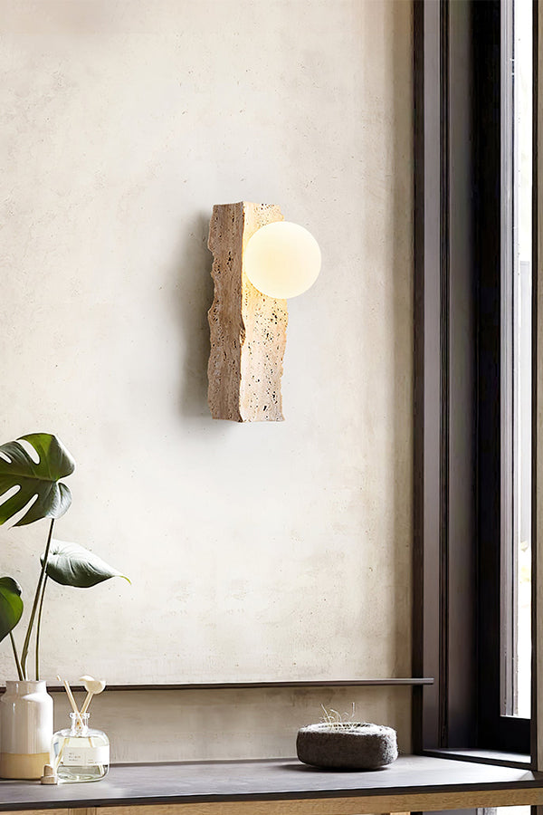 Travertine Block Wall Sconce