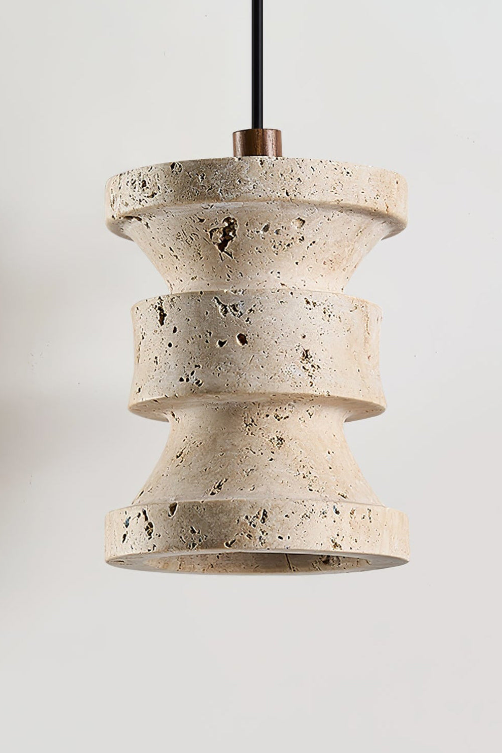 Travertine Carved Pendant Light