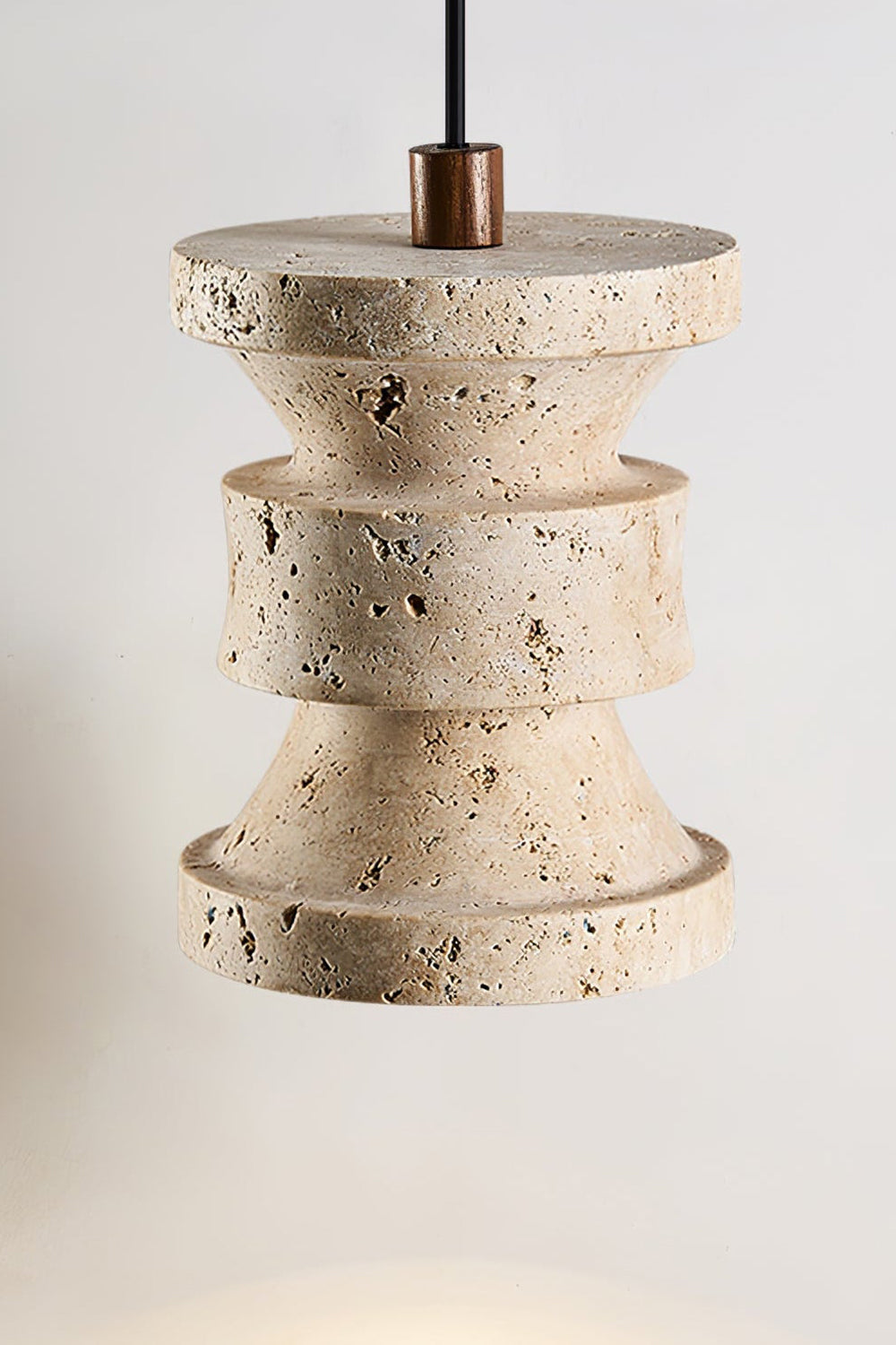Travertine Carved Pendant Light