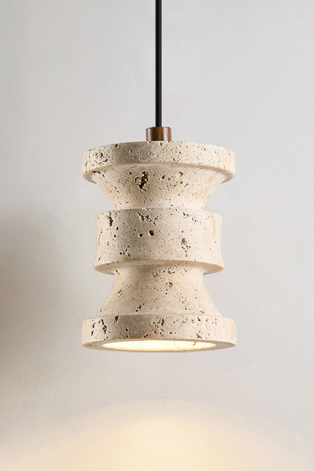 Travertine Carved Pendant Light