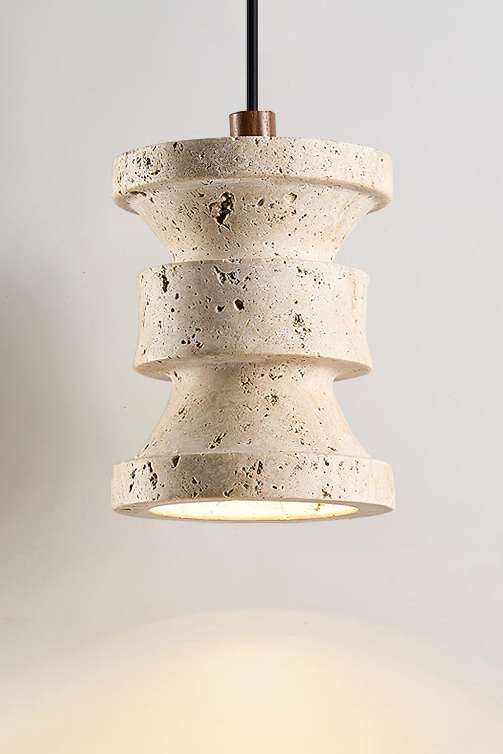 Travertine Carved Pendant Light