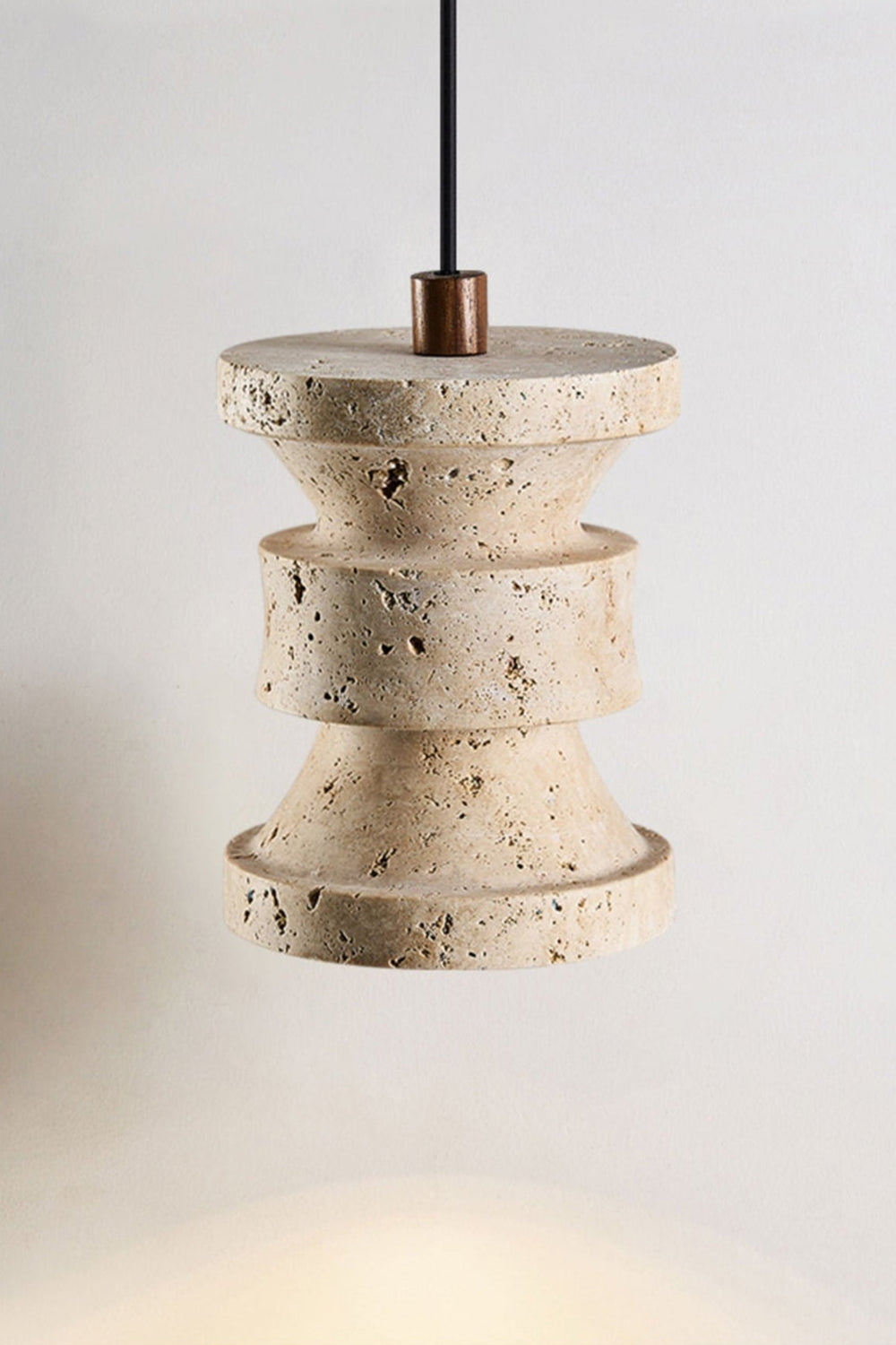 Travertine Carved Pendant Light