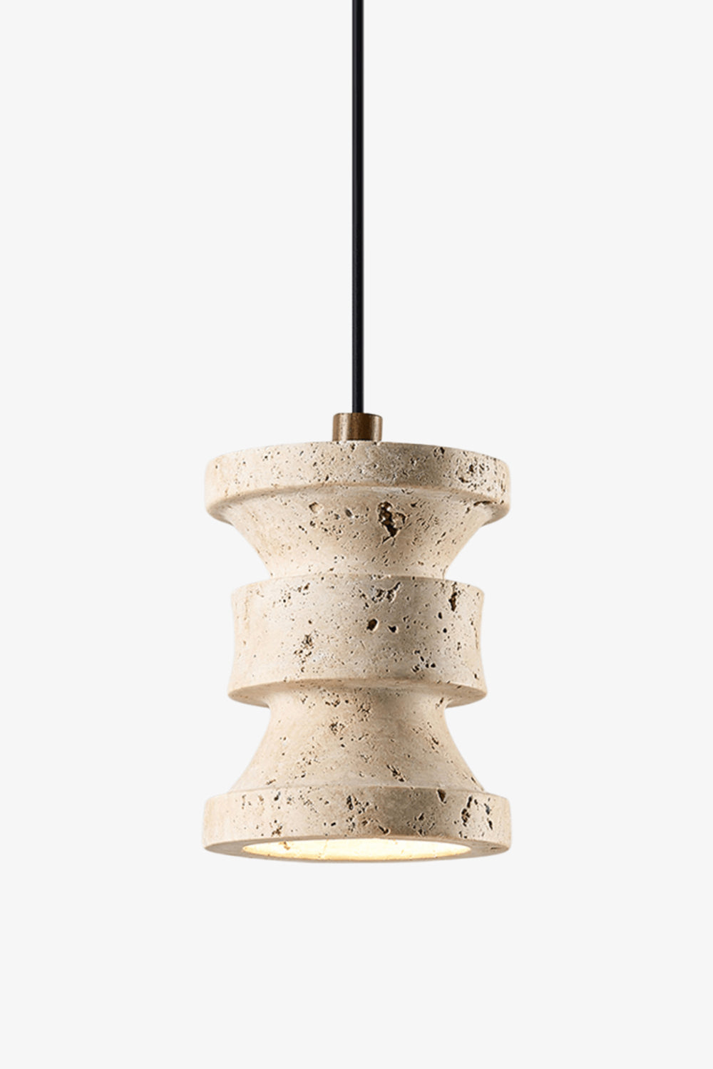 Travertine Carved Pendant Light