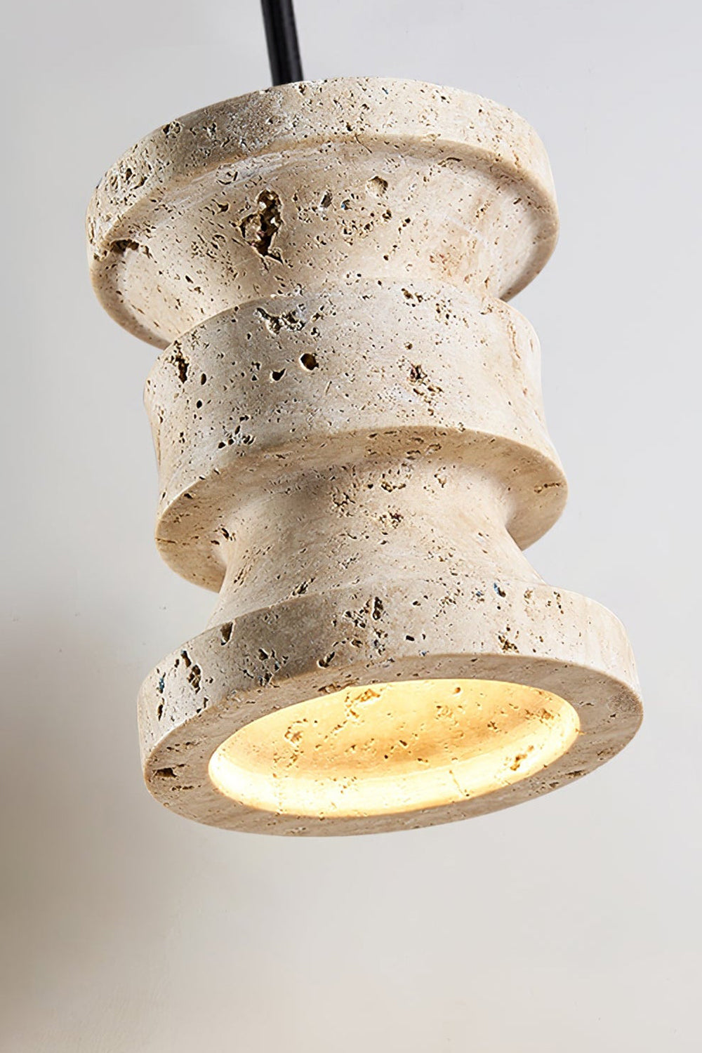 Travertine Carved Pendant Light