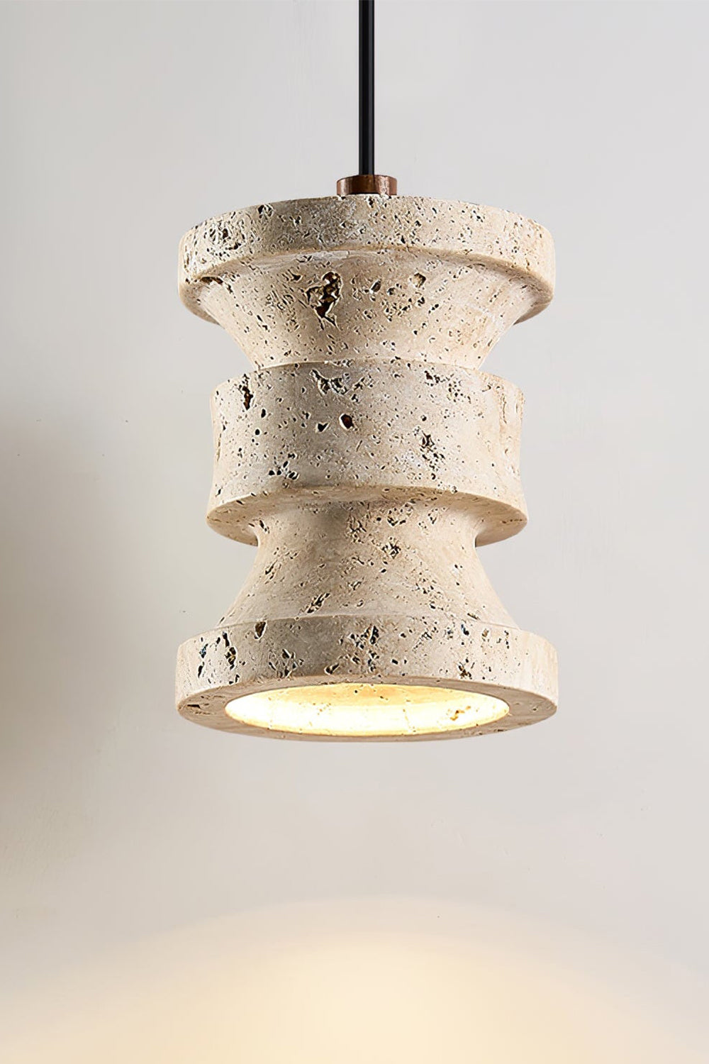 Travertine Carved Pendant Light