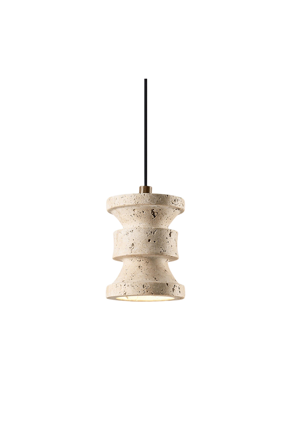 Travertine Carved Pendant Light