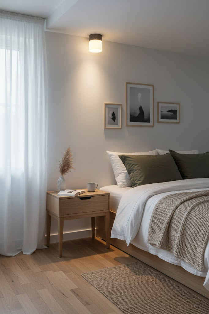 Travertine Cylinder Ceiling Lamp