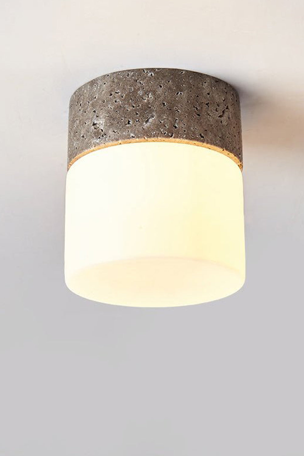 Travertine Cylinder Ceiling Lamp