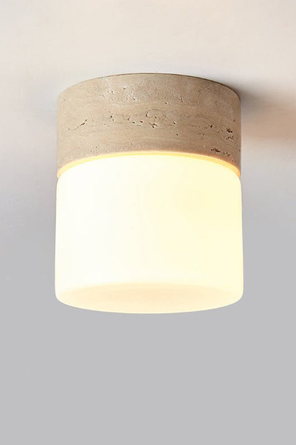 Travertine Cylinder Ceiling Lamp