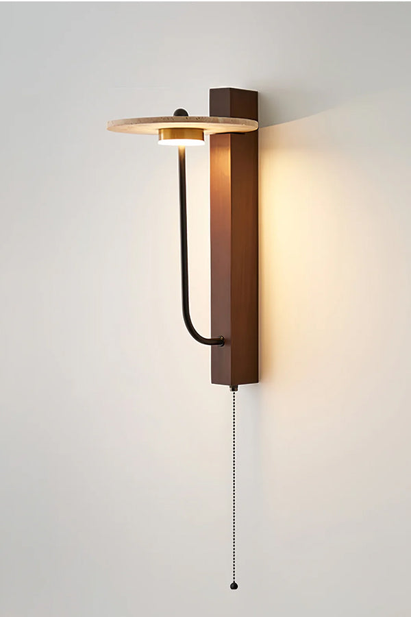 Travertine Disc Arm Wall Lamp