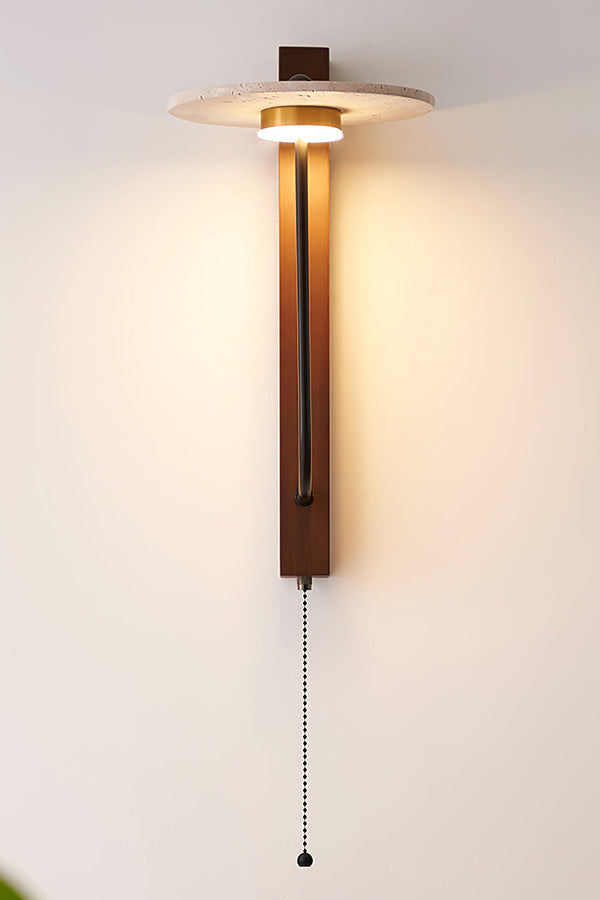 Travertine Disc Arm Wall Lamp