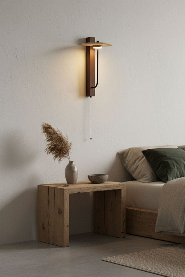 Travertine Disc Arm Wall Lamp