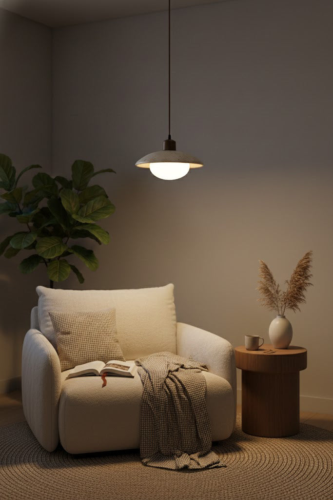 Travertine Disc Pendant Light