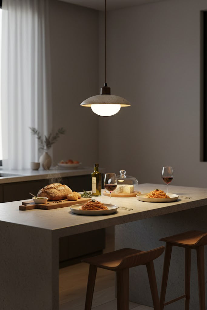 Travertine Disc Pendant Light