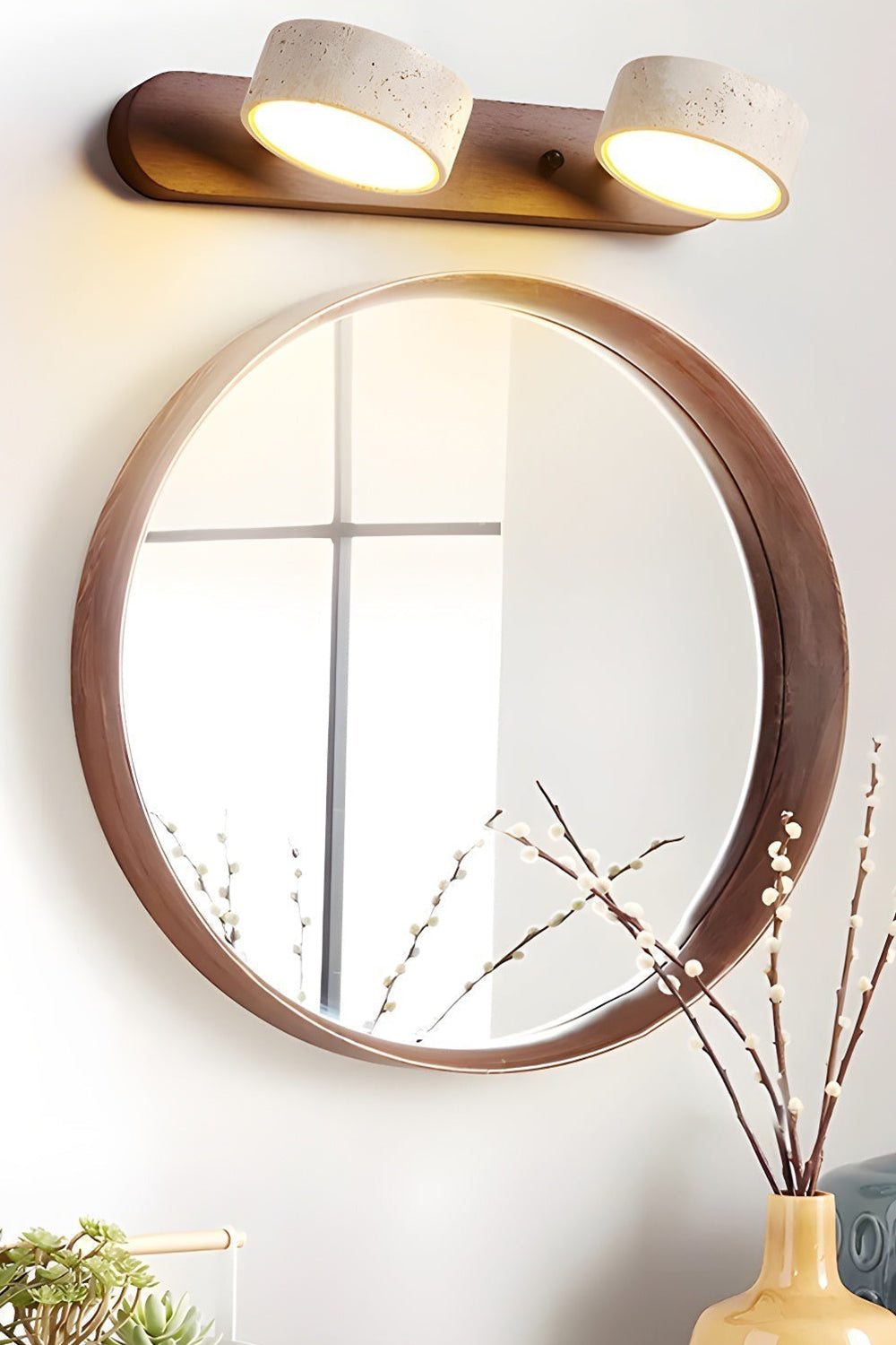 Travertine Duo Wall Light