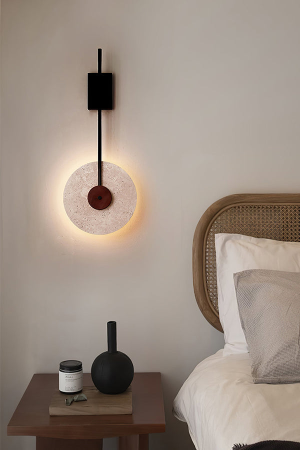 Travertine Halo Wall Sconce