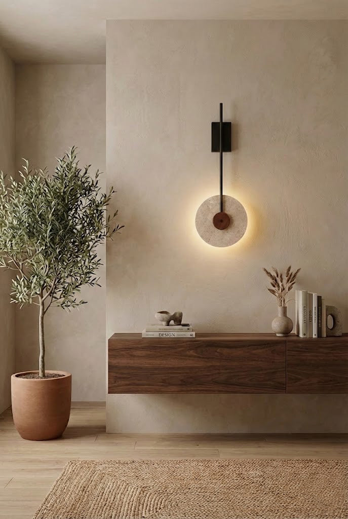 Travertine Halo Wall Sconce