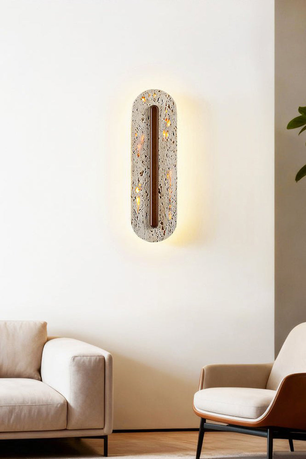 Travertine Slab Wall Sconce