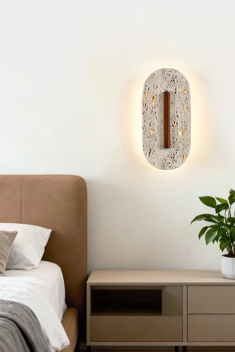Travertine Slab Wall Sconce