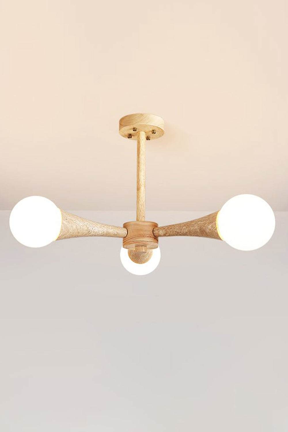 Travertine Tree-Arm Chandelier