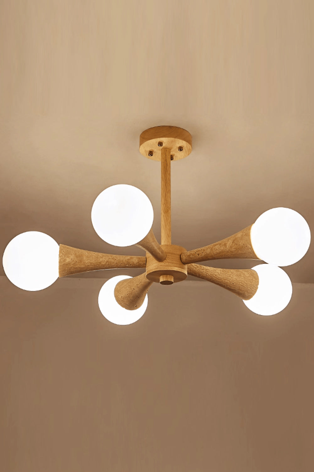 Travertine Tree-Arm Chandelier