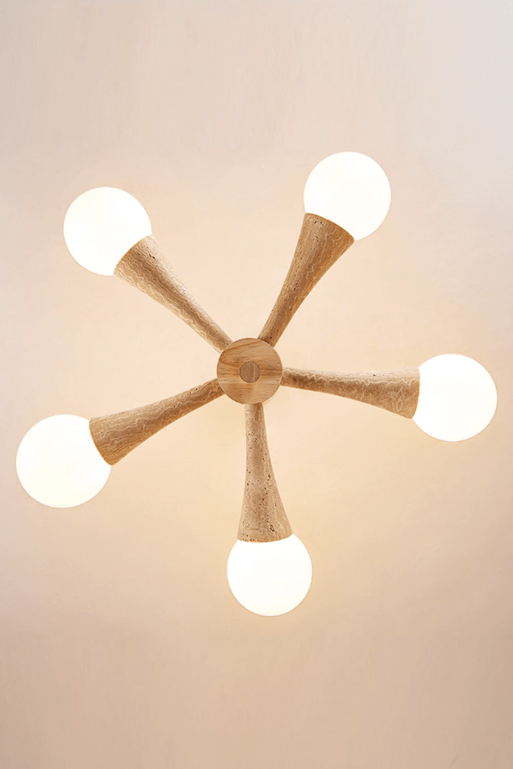 Travertine Tree-Arm Chandelier