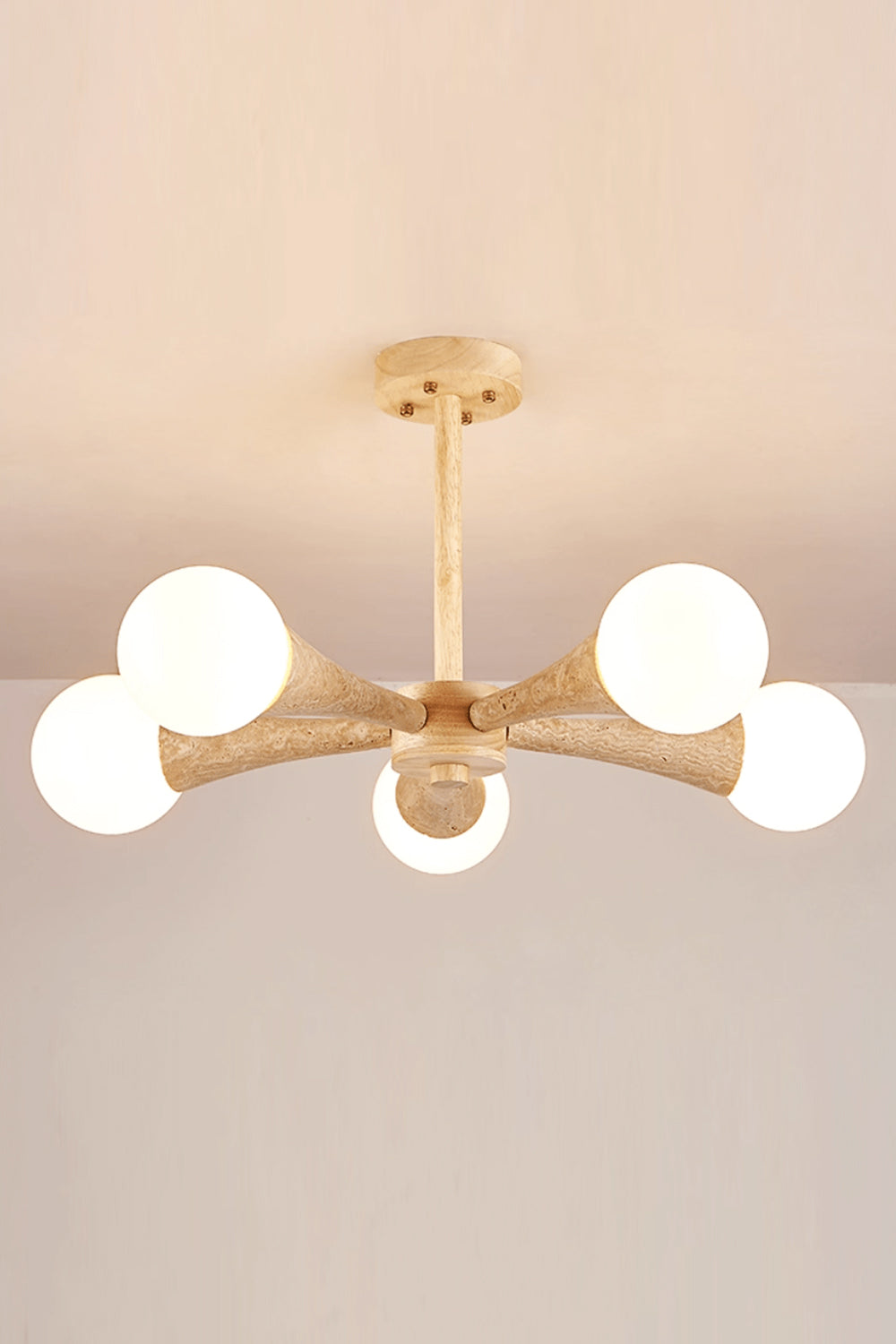 Travertine Tree-Arm Chandelier