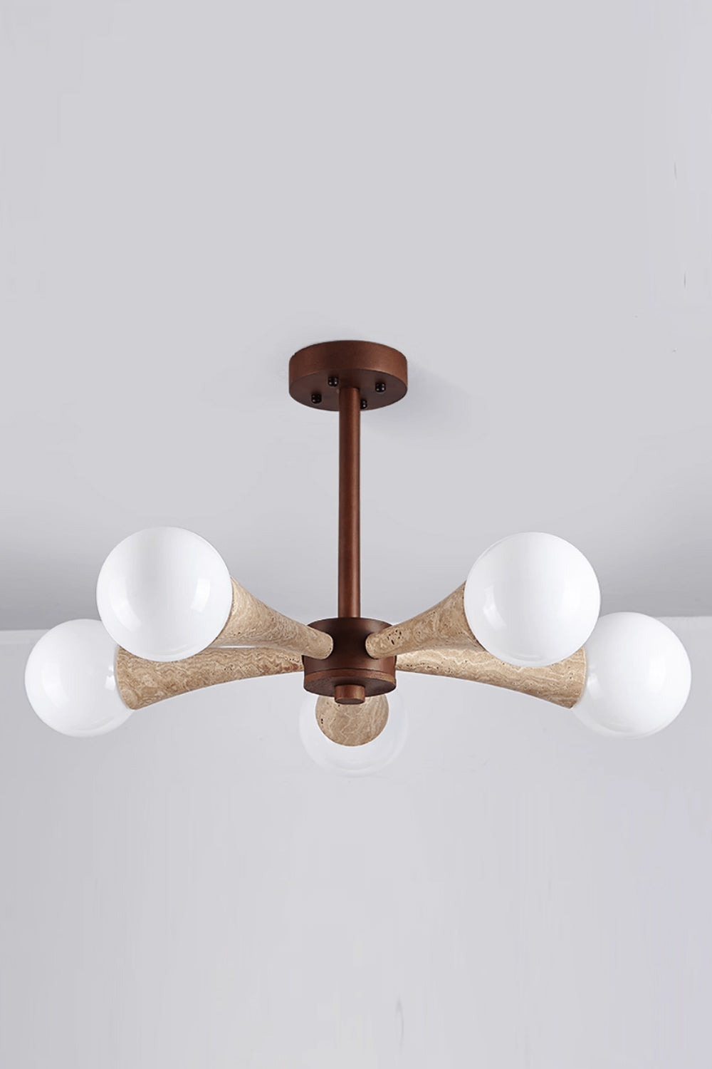 Travertine Tree-Arm Chandelier