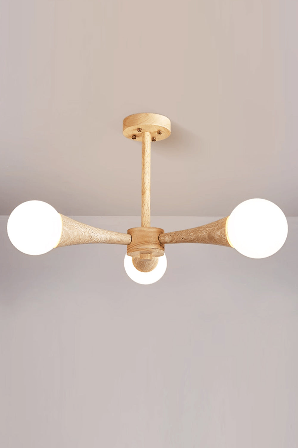 Travertine Tree-Arm Chandelier