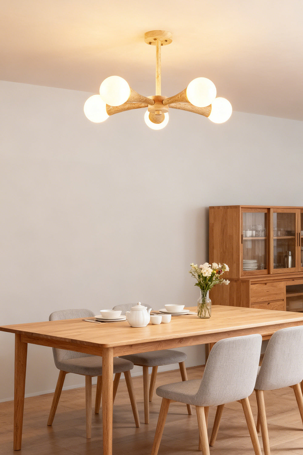 Travertine Tree-Arm Chandelier